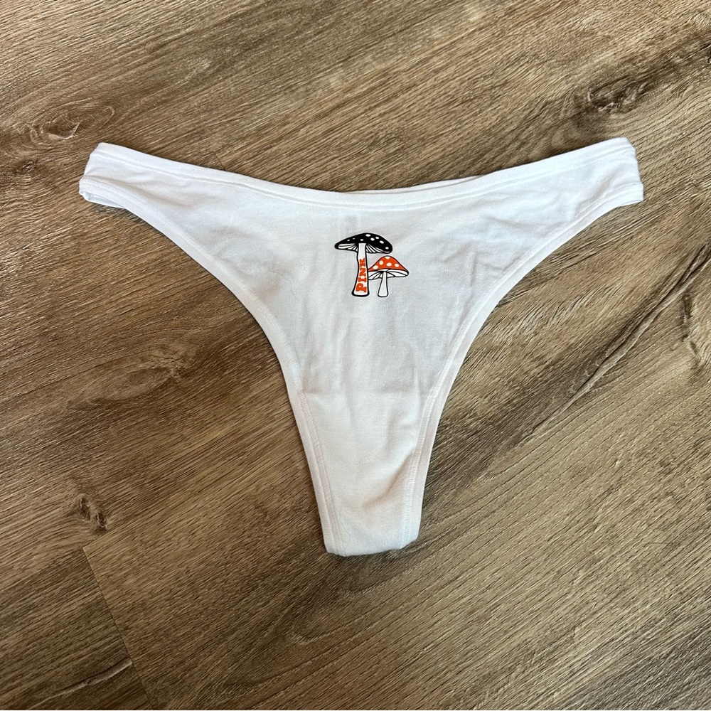 Victorias Secret White Mushroom Print Thong